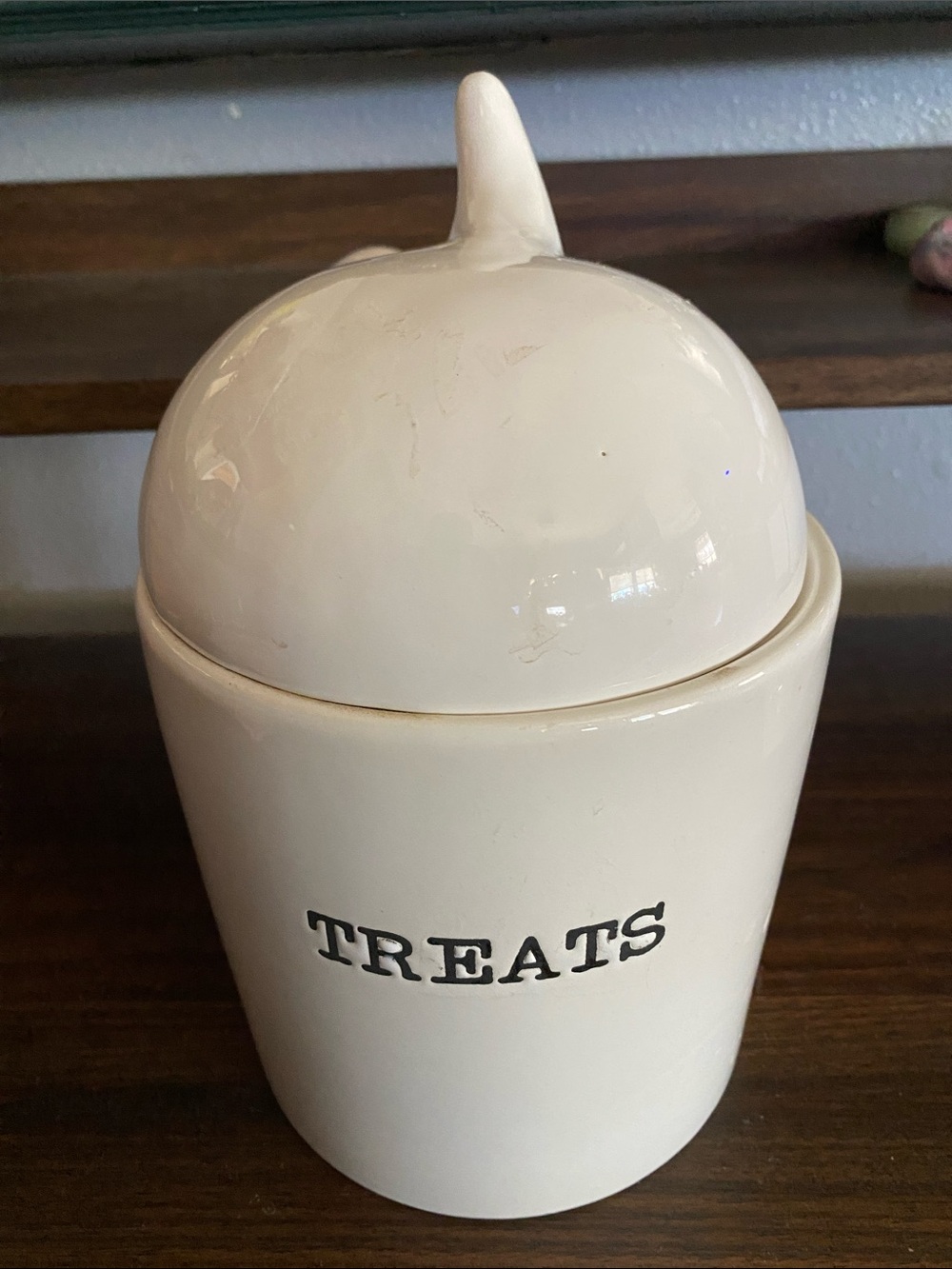 Mud Pie White Ceramic Dog Treat Canister Base